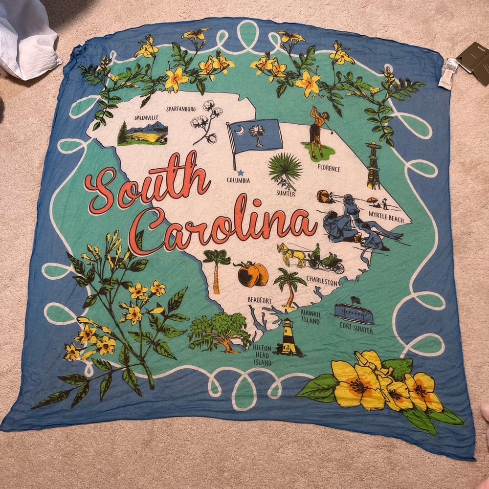 Chico's Blue and Green South Carolina Scarf